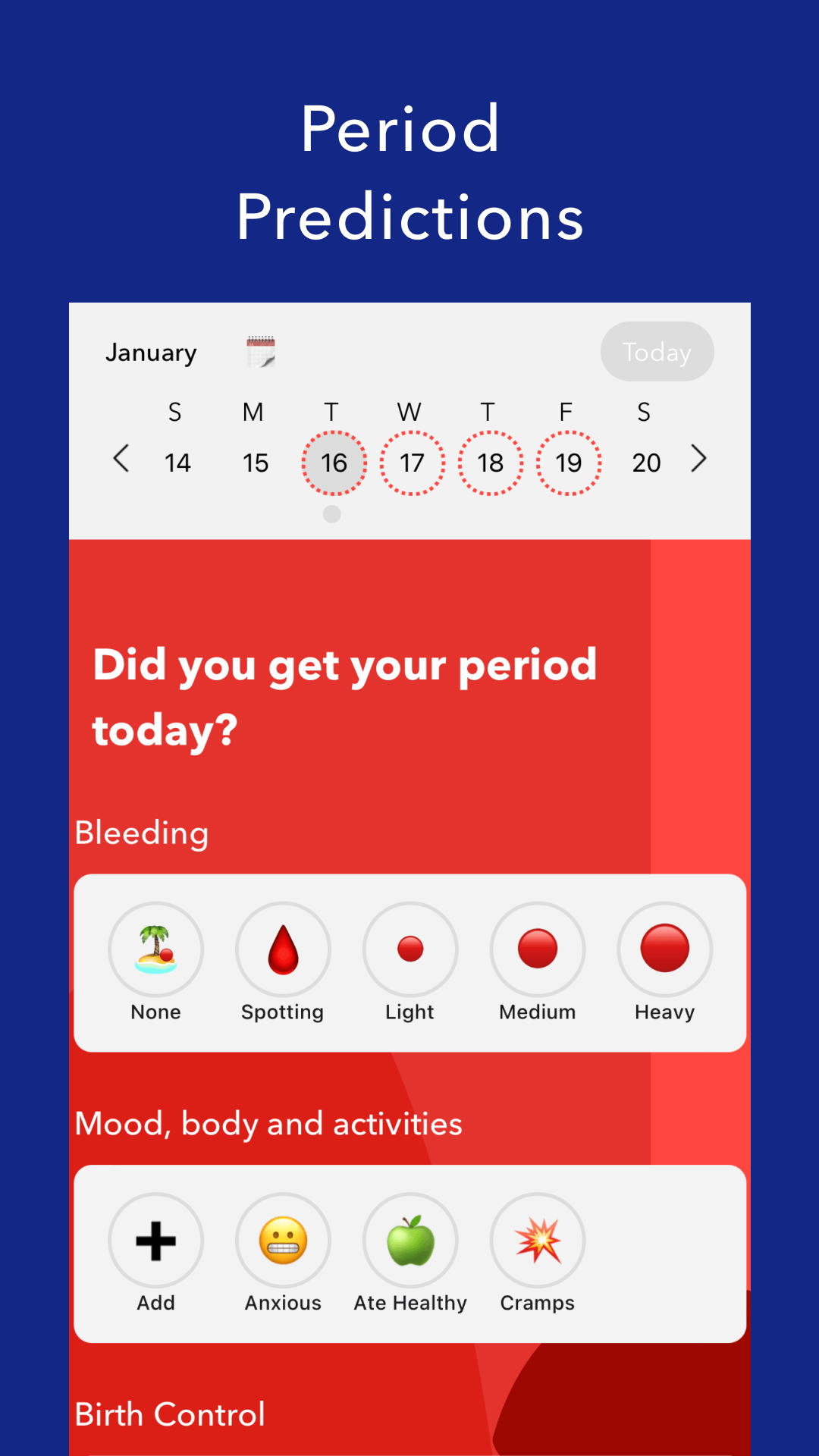 Track your period with Spot On