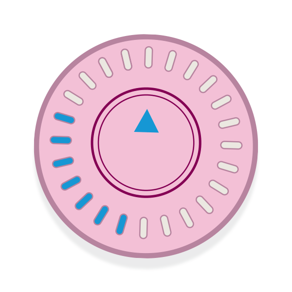 An illustration of a birth control pill pack available for delivery through Planned Parenthood Direct