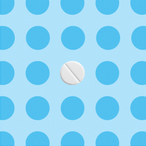 Abortion pill available through Planned Parenthood Direct on a light blue background